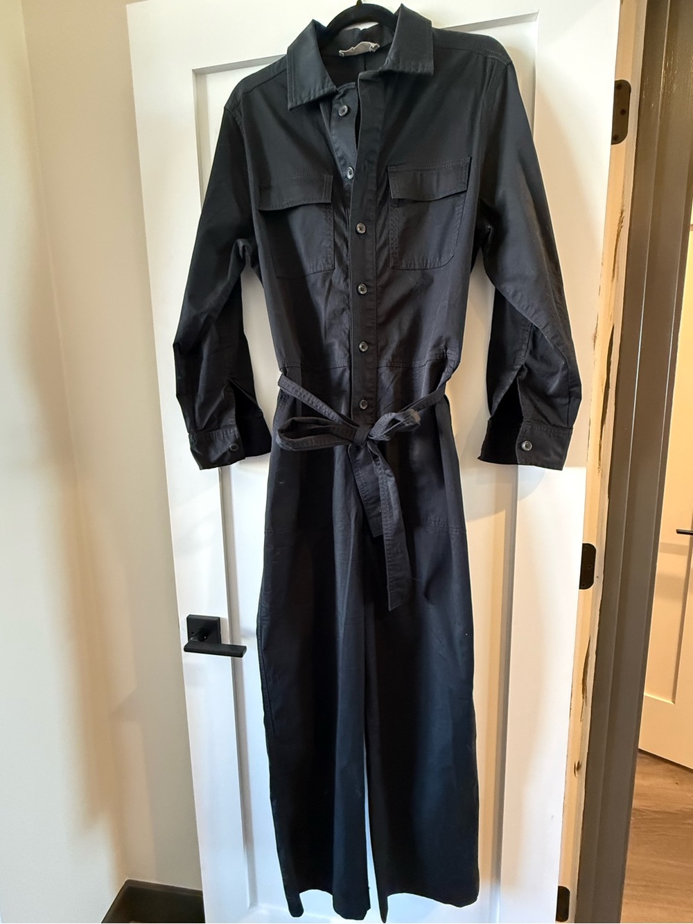 Everlane Black Women's Button-Up Jumpsuit Size 12